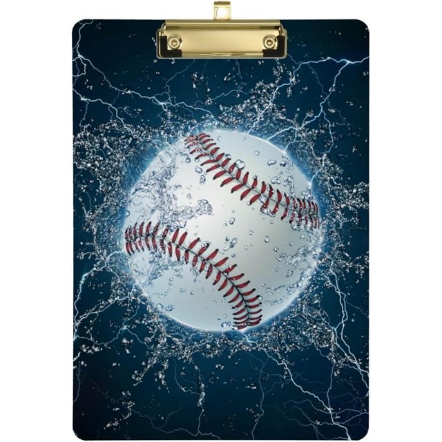 Hyjoy Baseball Clipboards Stardard Letter Size Decorative Clipboard with Low Profile Gold Clip