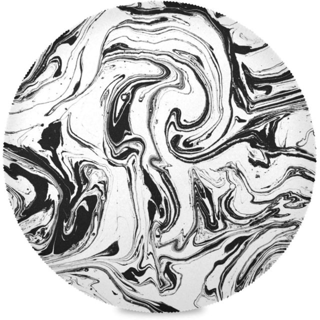 Hyjoy Black Marble Round Placemats Set of 6,NonSlip Heat Resistant