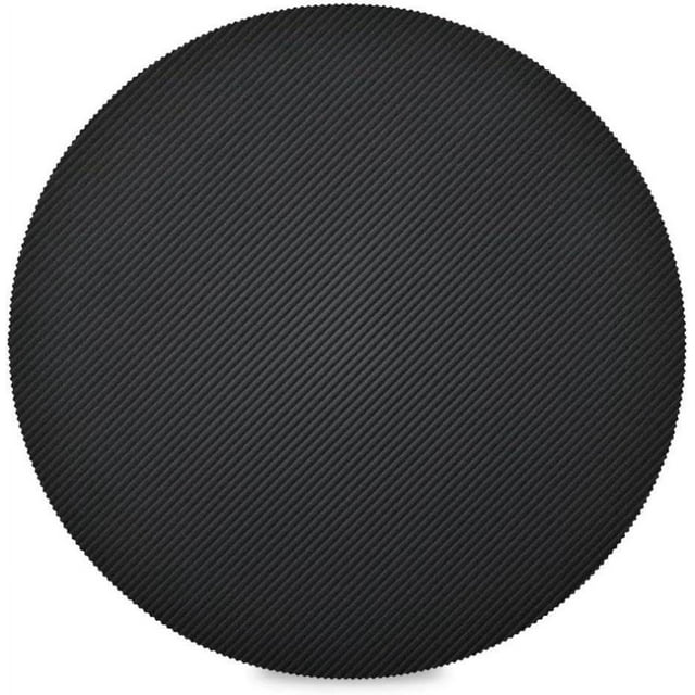Hyjoy Black Round Placemats Set of 6, NonSlip Heat Resistant Washable