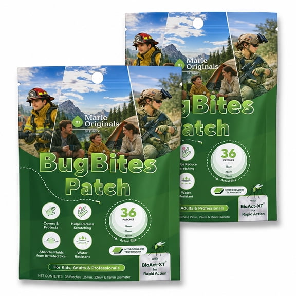 Marie Originals Hydrocolloid Bug Bite Itch Relief Patches for Kids & Adults, Pack of 2