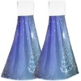 Hyjoy Christmas Blue Snowflakes Hand Towels for Bathroom and Kitchen