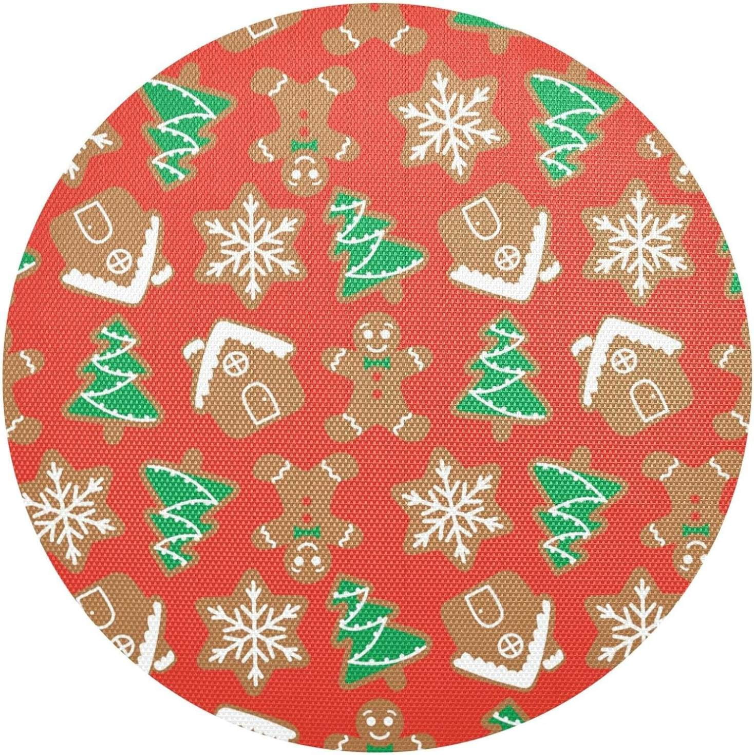 Hyjoy Christmas Gingerbread Placemats 1Pcs,Holidays PVC Weave Place
