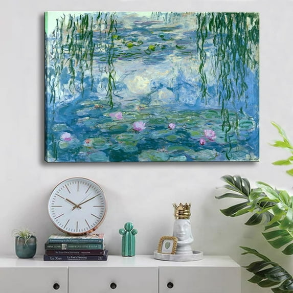 Hyjoy Claude Canvas Wall Water Lilies Artwork Picture Print with ...