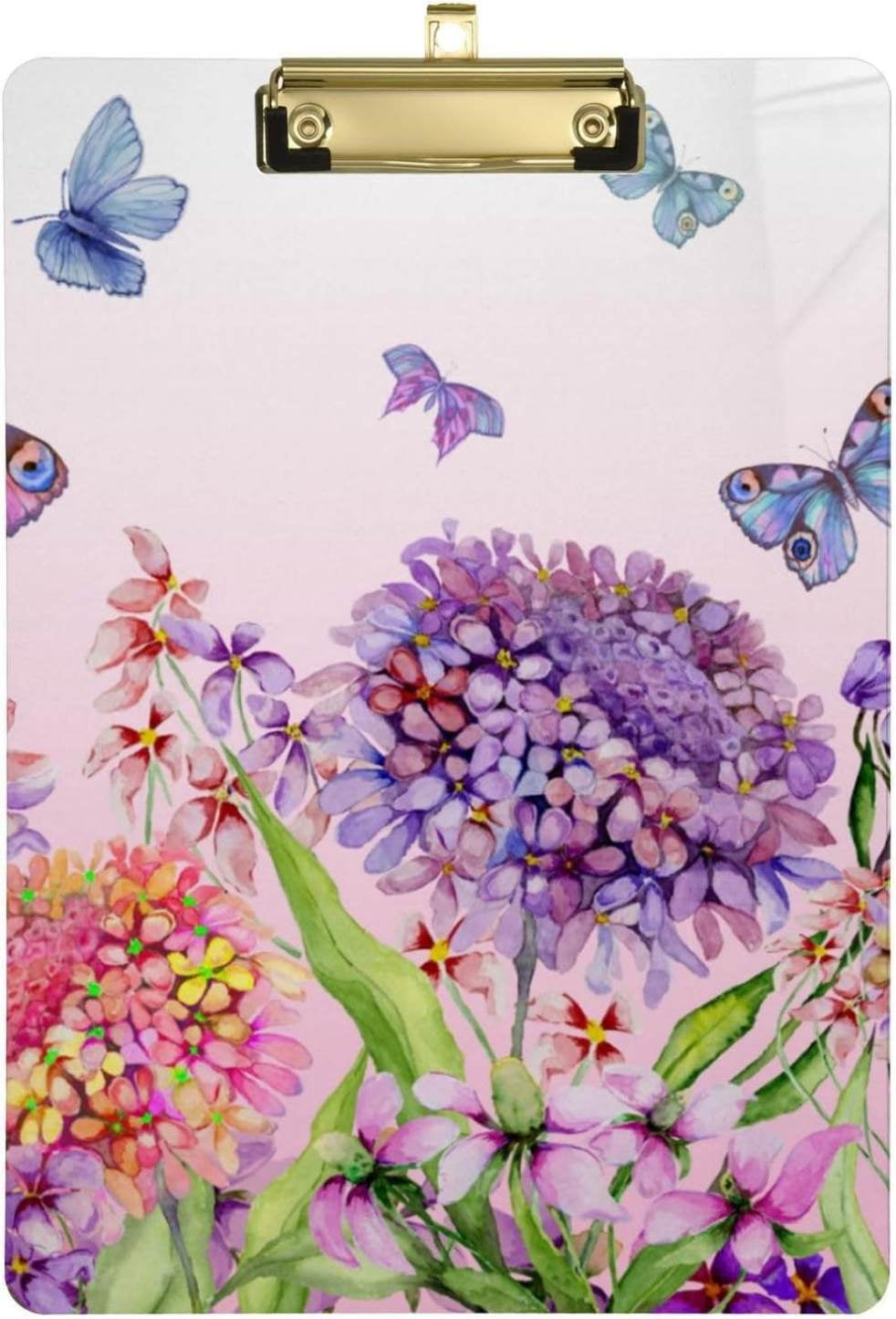 Hyjoy Colorful Butterfly Clipboard, Acrylic Standard A4 Letter Size
