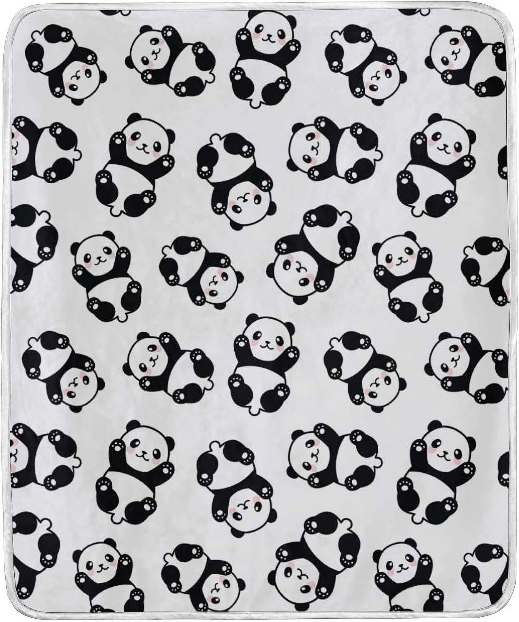 Hyjoy Cute Black White Pandas Animals Throw Blanket Soft Nap Couch Bed