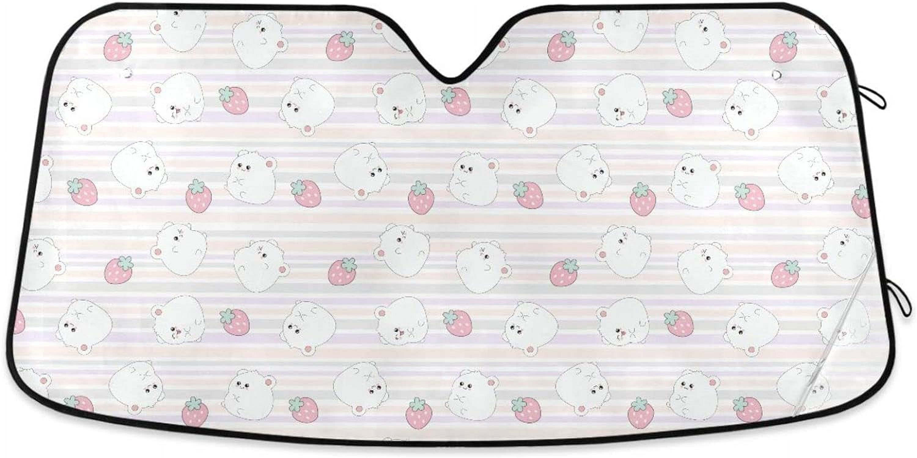 Hyjoy Cute Hamster Strawberry Car Windshield Sun Shade Accordion