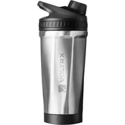 VOLTRX ChillMix Shaker Bottle Insulated Stainless Steel - USB C Rechargeable Electric Protein Shake Mixer, Shaker Cups for Protein Shakes and Meal Replacement, Chrome Steel, 16 oz