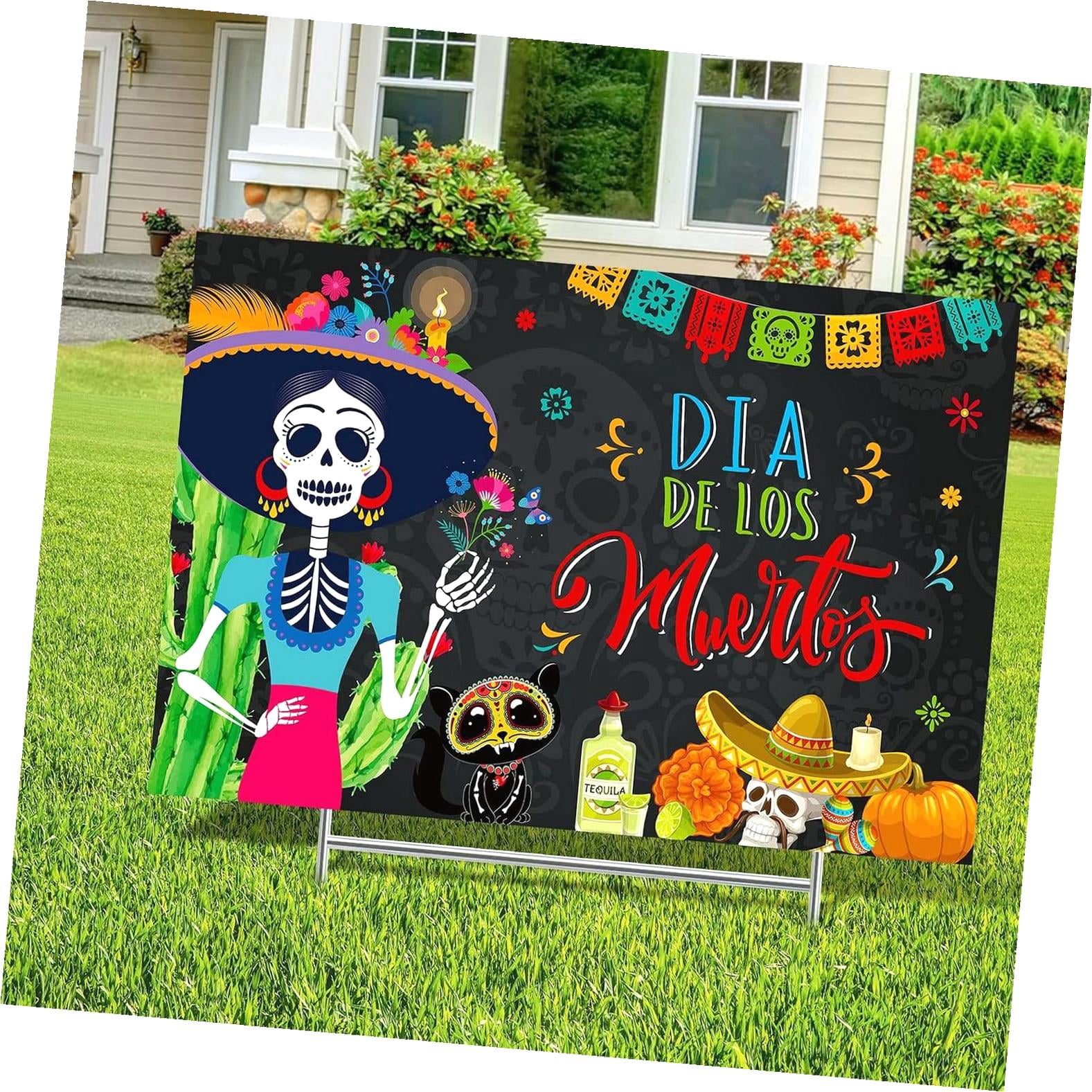 Hyjoy Day of The Dead Decorations Yard Sign Decorations Dia De Los ...