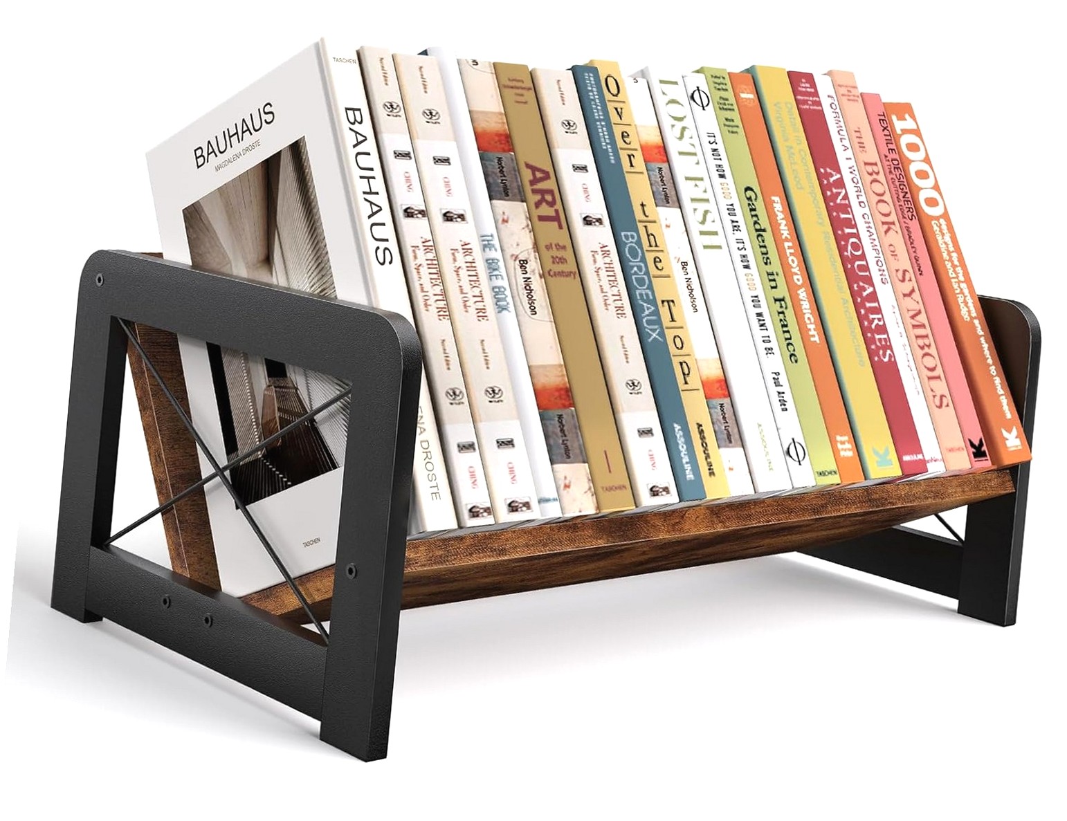 Slant Book Racks Hyjoy Desktop Bookshelf Organizer, Wood Slanted Desk Bookshelf, Small ...