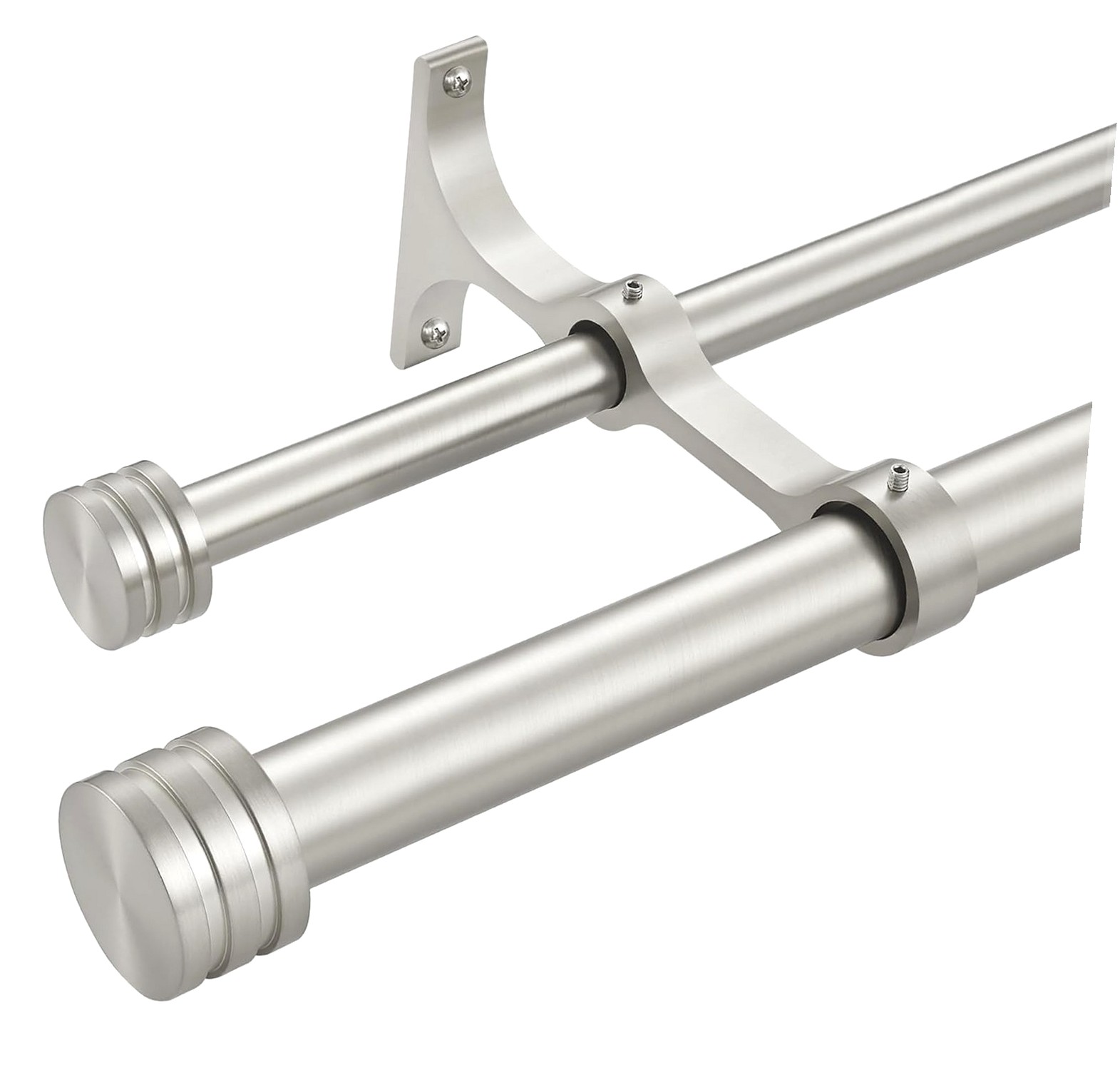 Hyjoy Double Curtain Rods with Aluminum Finials and Full Enclosure