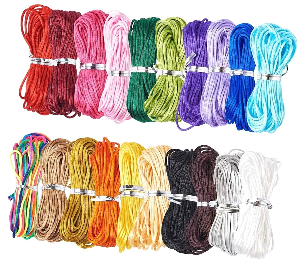 Hyjoy Elecrelive 1mm Silk Cord Rattail Satin Beading String 200 Yards ...