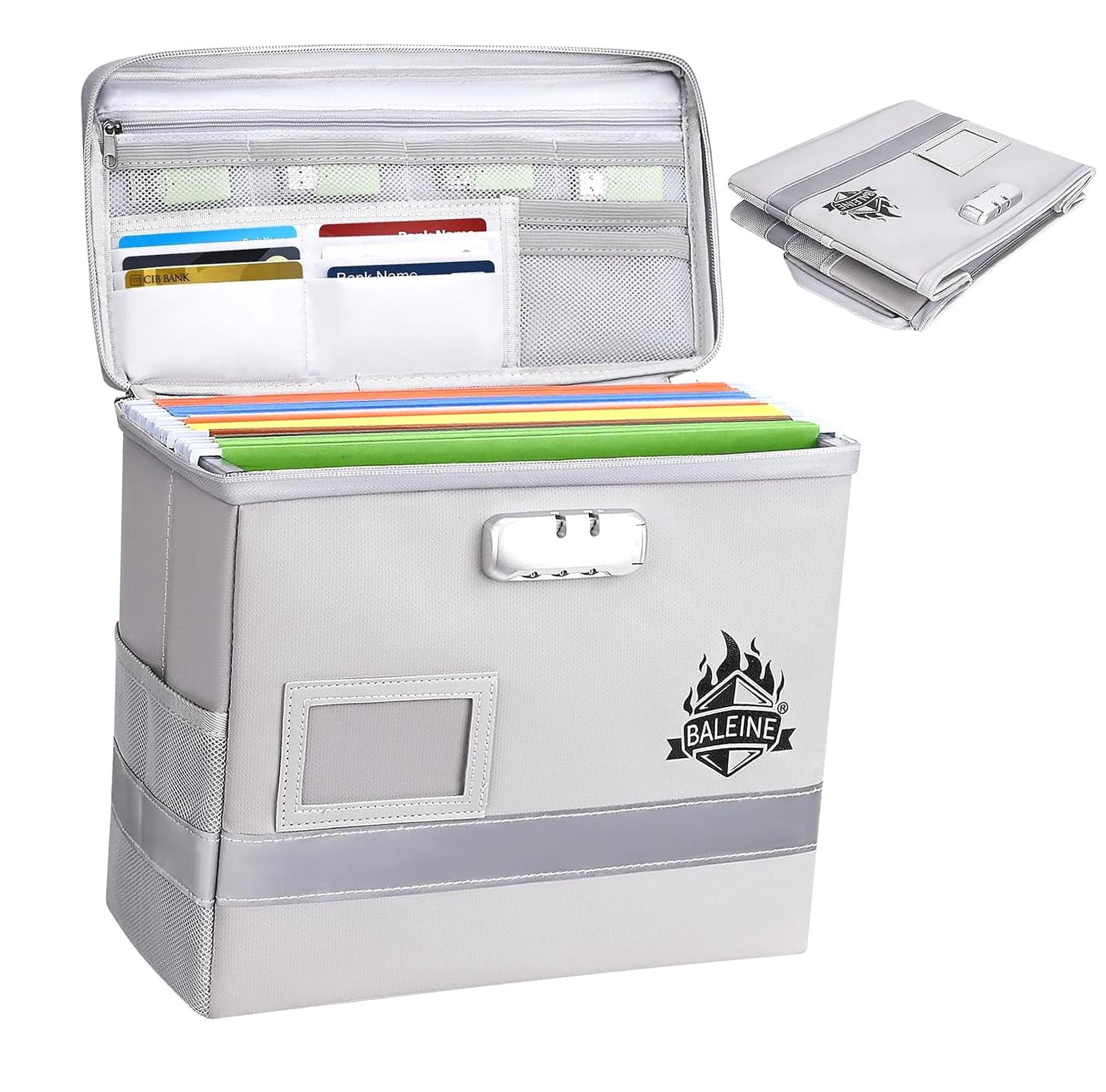 Hyjoy Fireproof Document Box with Lock, Lightweight Fireproof Document Bag Fire Resistant File ...