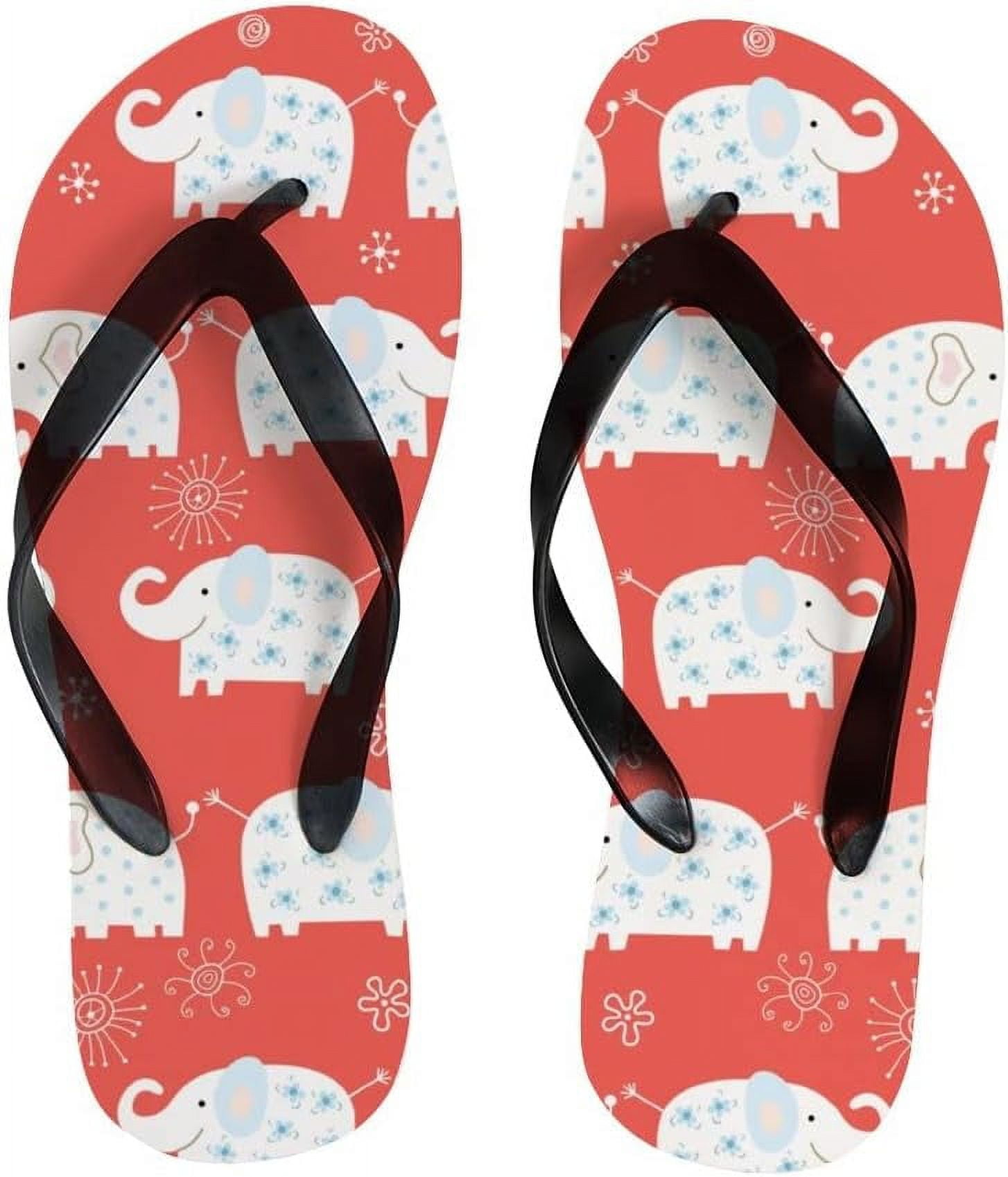Hyjoy Flip Flops Cute Elephant Floral Flowers Slippers Sandals for