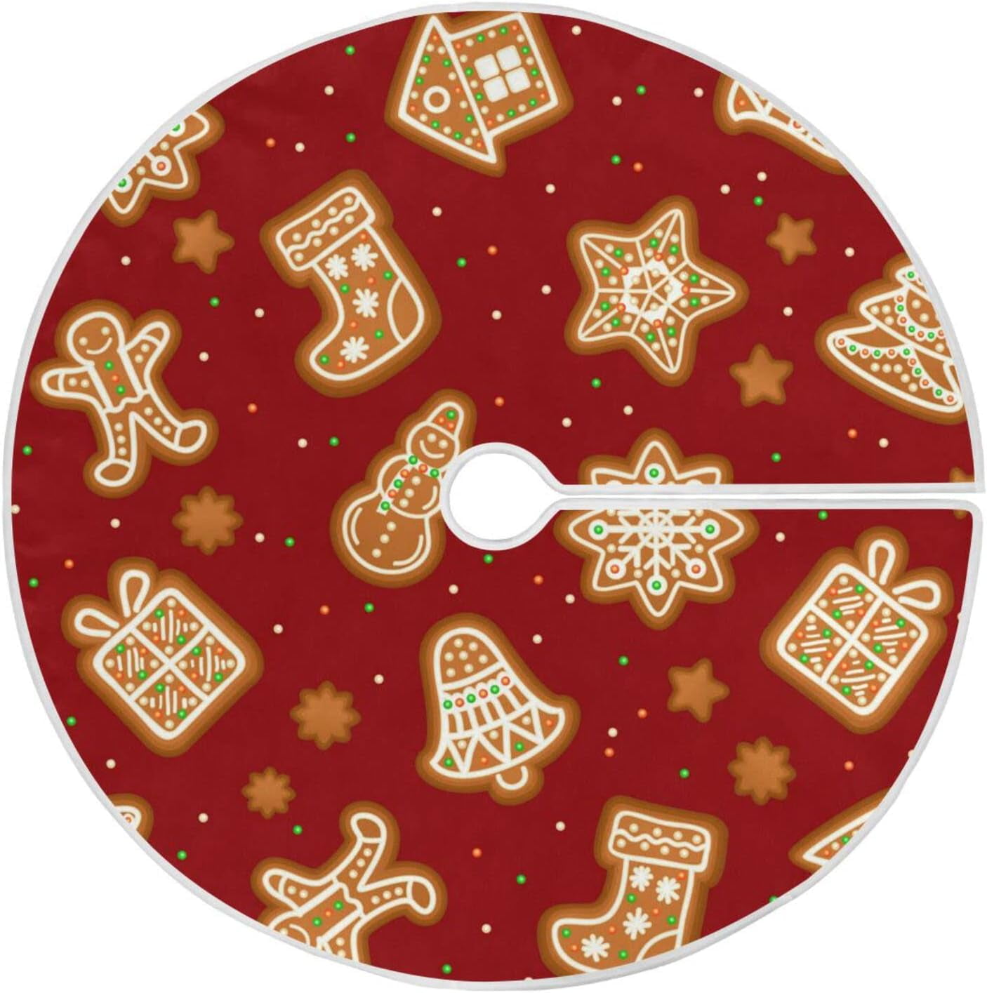 Hyjoy Gingerbread Christmas Cookies Tree Skirts for Festive Holiday
