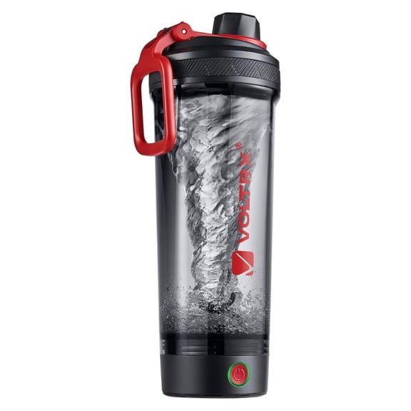 VOLTRX Gallium Electric Protein Blender Shaker Bottle USB Rechargeable Mixer Cup for Shakes BPA Free Tritan 27oz - Red