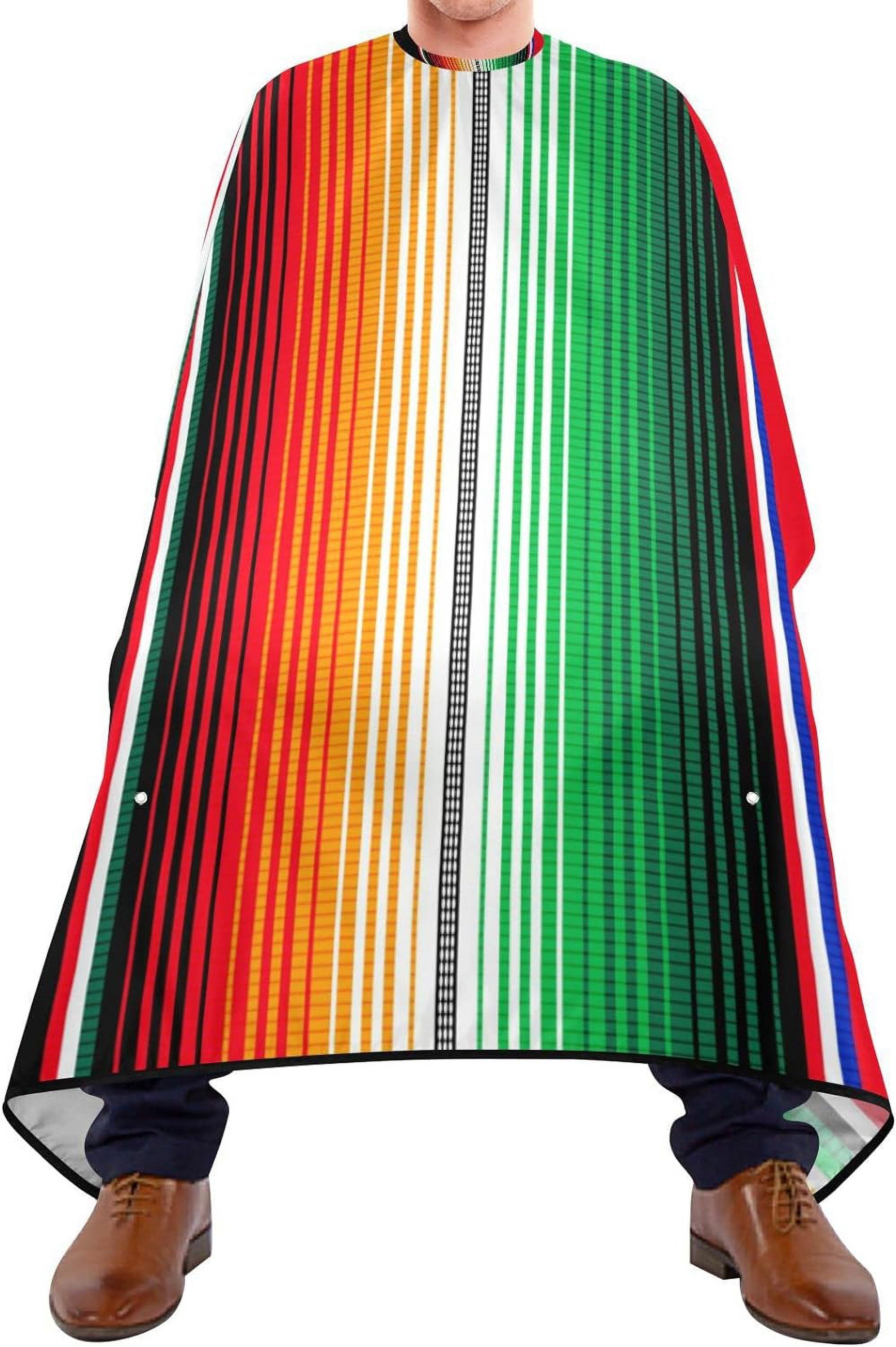 Hyjoy Hair Cutting Cape for Men, Mexican Serape Blanket Stripes Barber