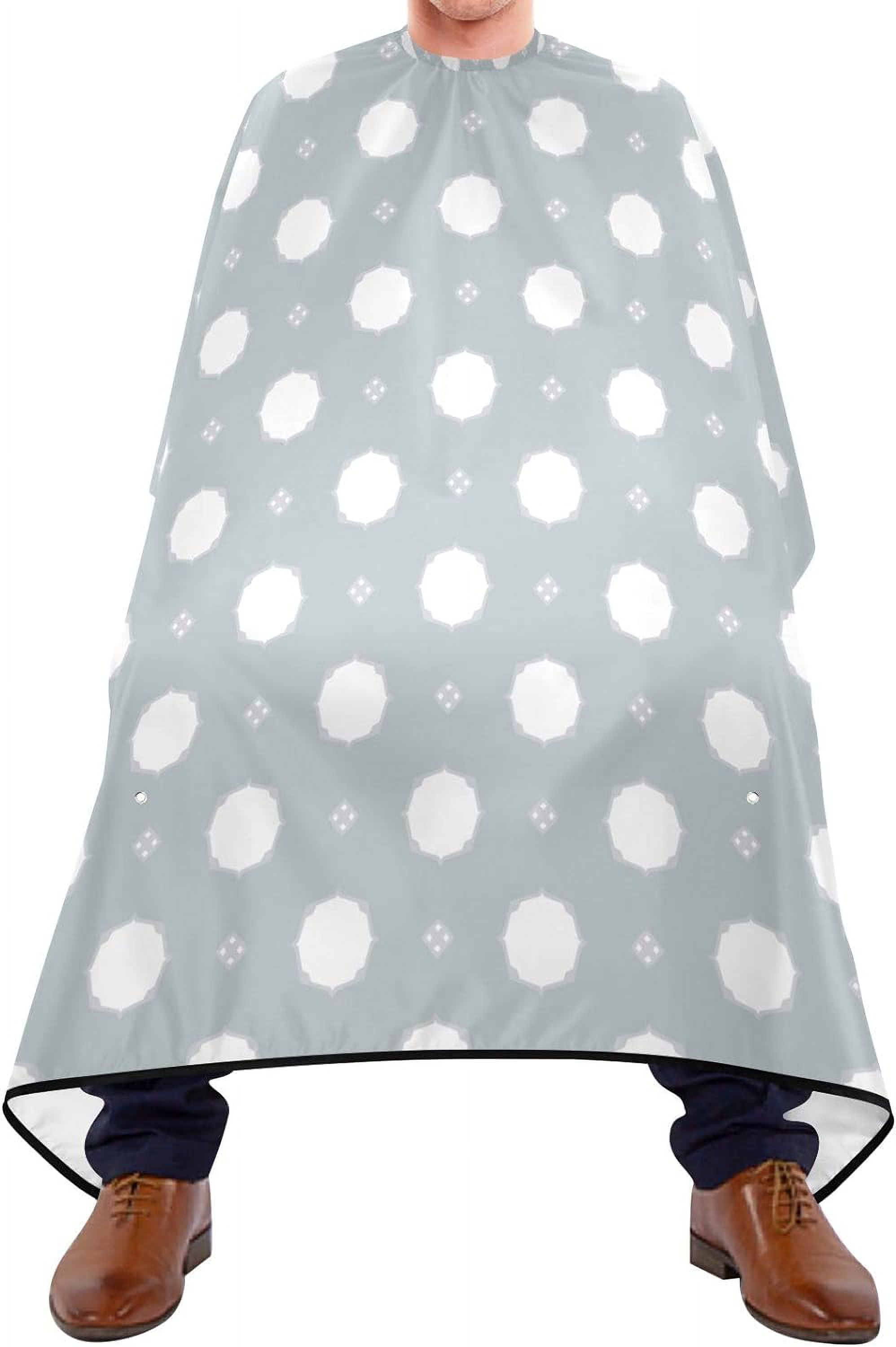 Hyjoy Hair Cutting Cape for Men, Polka Dot Grey Barber Cape Adjustable