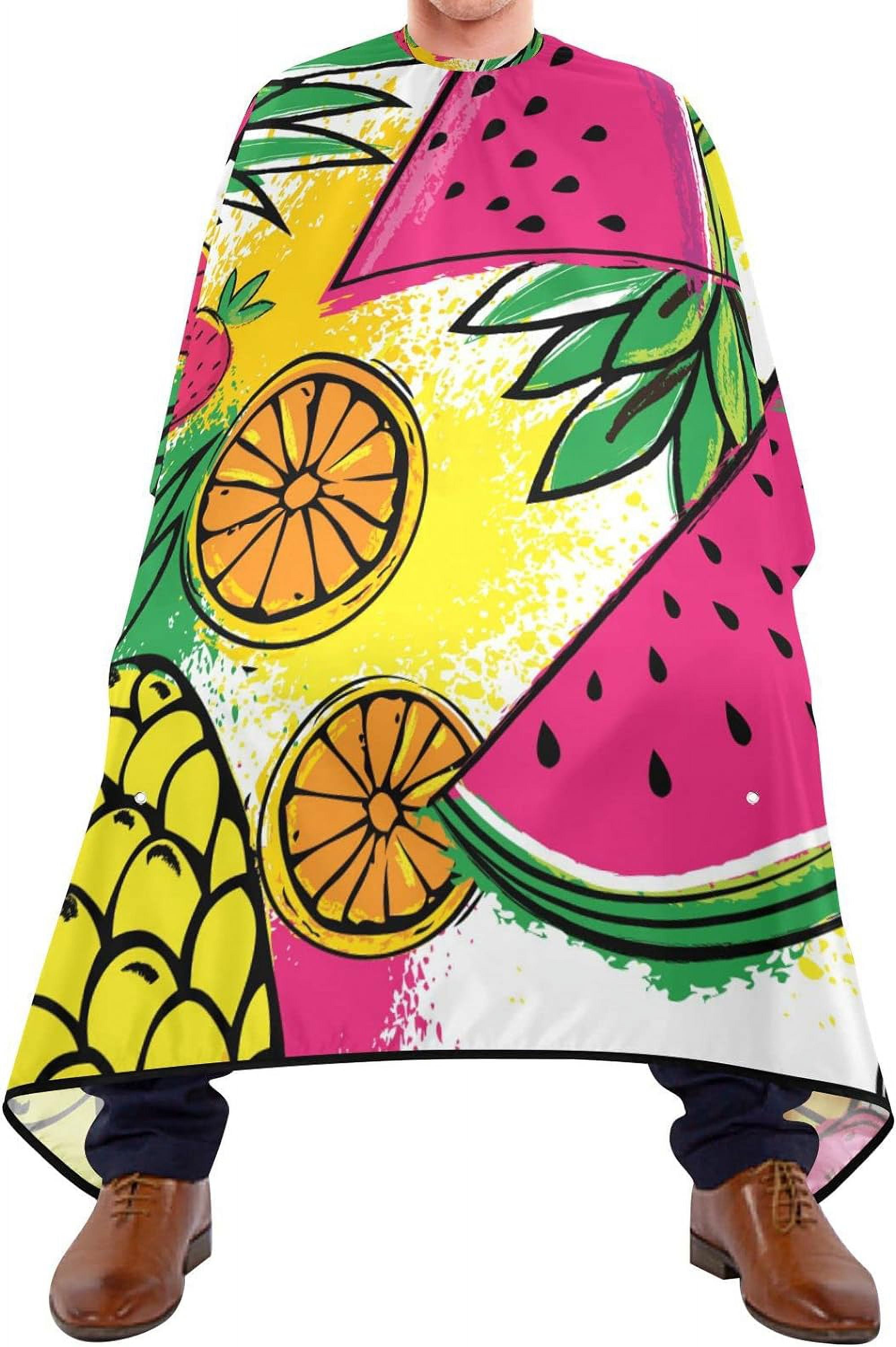 Hyjoy Hair Cutting Cape for Men, Watermelon and Pineapple Barber Cape