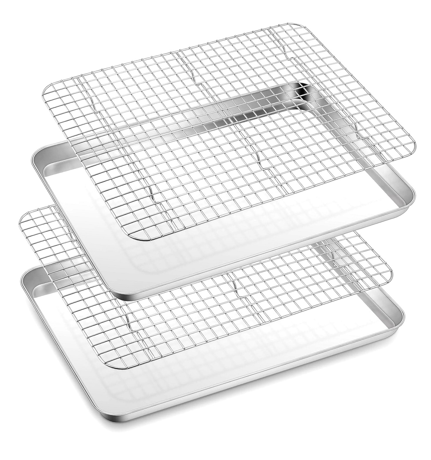Hyjoy Half Sheet Baking Pan with Rack Set, Non-stick 18