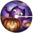 Hyjoy Halloween Purple Cat Tree Skirts for Festive Holiday Party