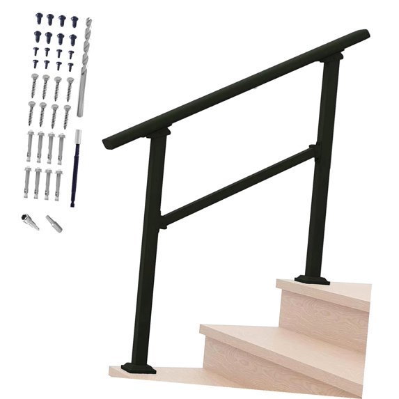 Hyjoy Hand Rails for Steps, 3 Step Stair Handrail Indoor Stair Railing ...