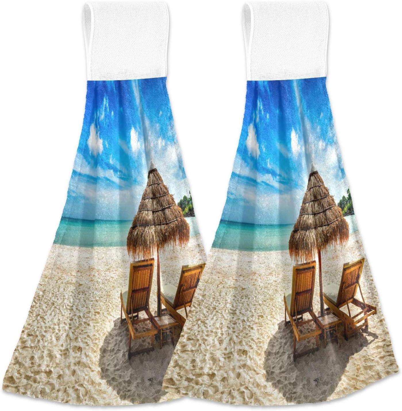 Hyjoy Hand Towels for Kitchen Summer Vacation The Beach Bathroom Hand ...