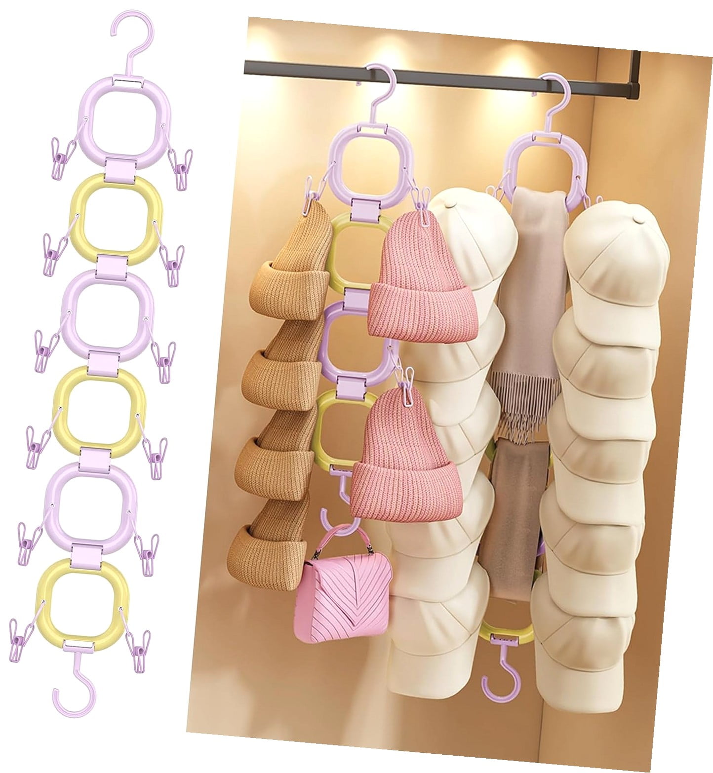 Hyjoy Hat Organizer for Baseball Caps, Organization for Wall and Closet ...