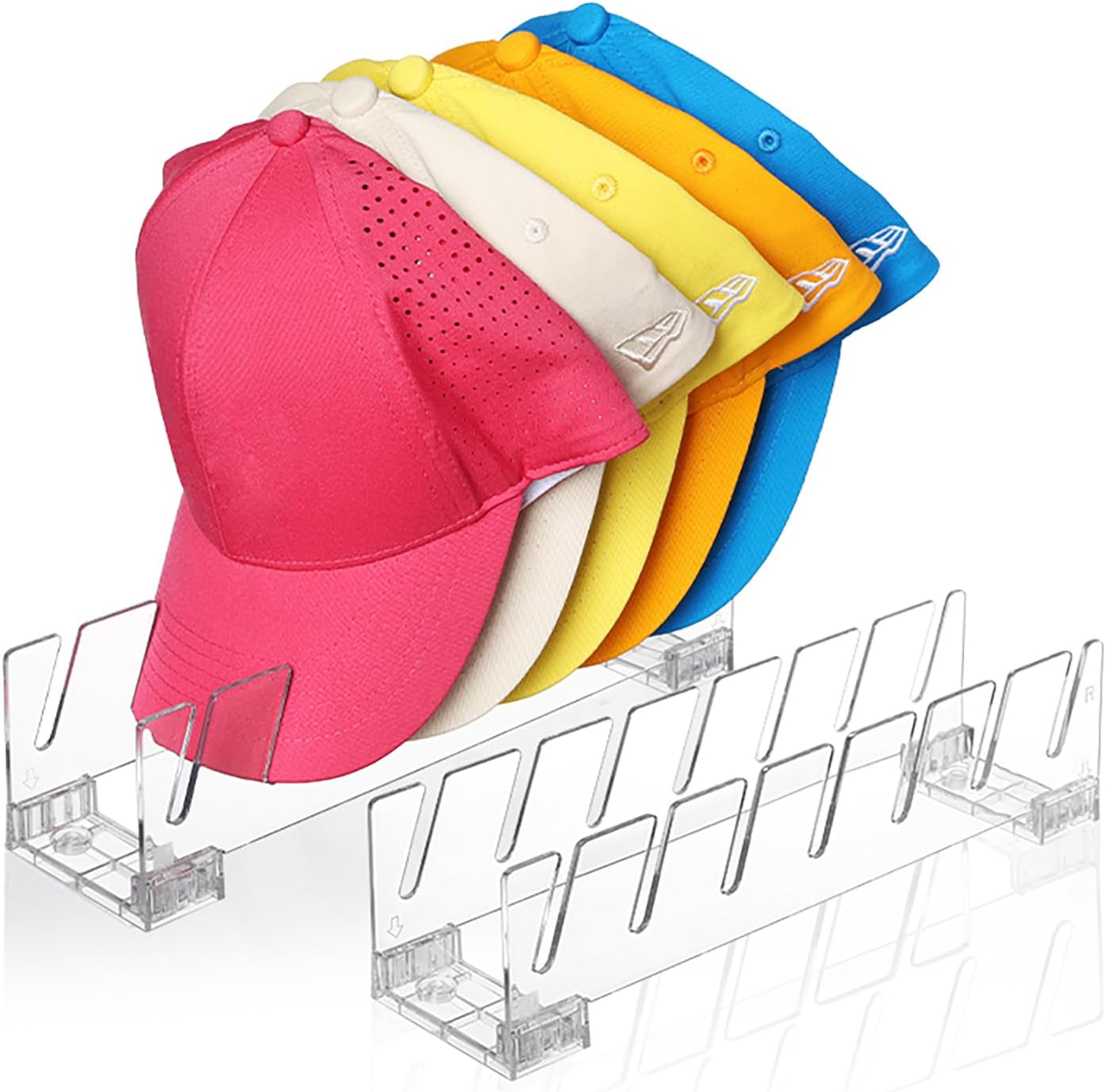 Hyjoy Hat Stand for Baseball Caps, 2 Pack Acrylic Hat Organizer for 14 ...