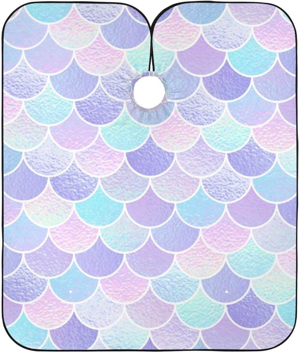 Hyjoy Holographic Fish Scale Waterproof Barber Cape for Men Adjustable