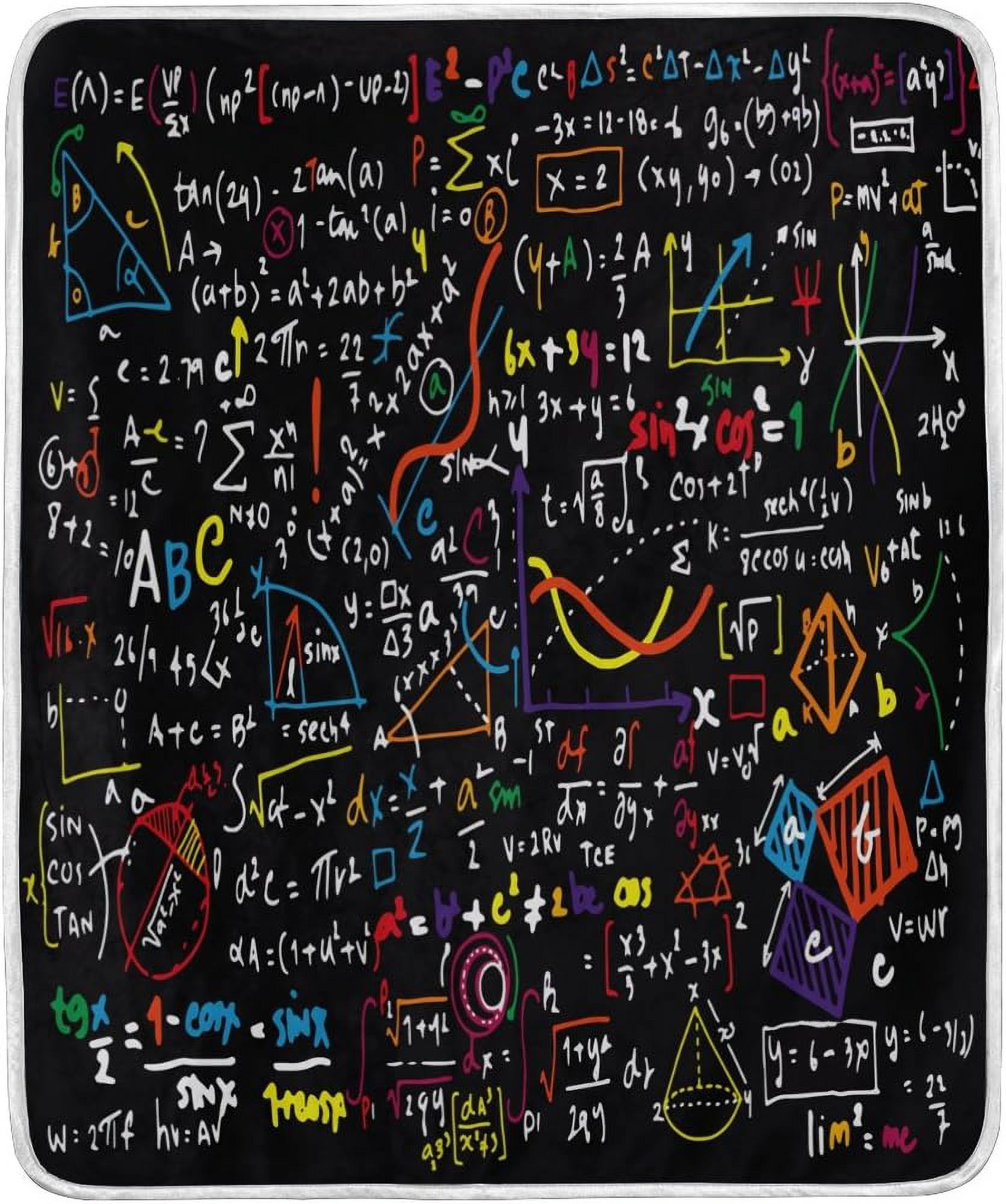 Hyjoy Home Decor Black Math Physics Formula Soft Warm Blanket for Bed