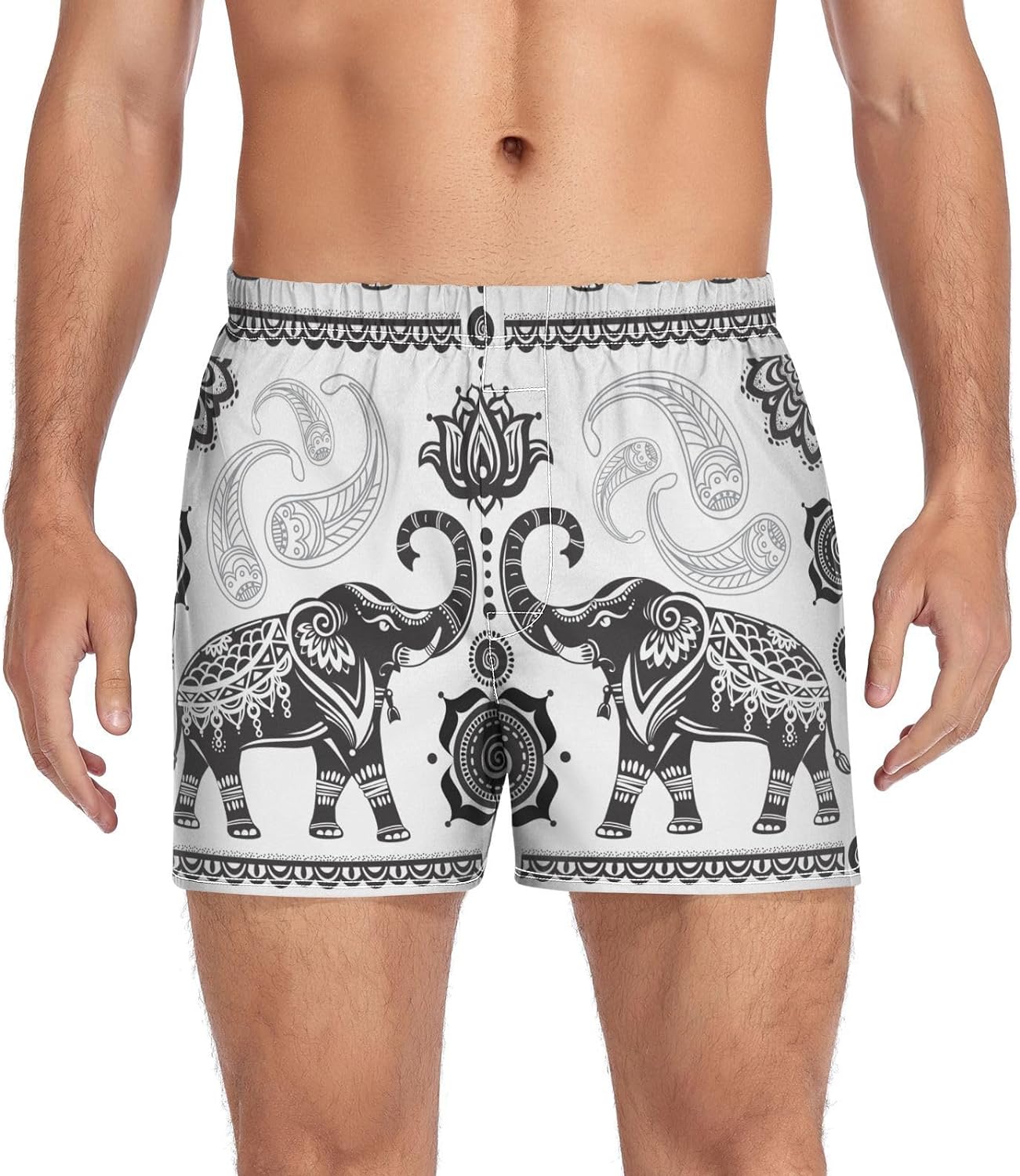 Hyjoy Indian Elephant Animal Paisley Underwear Man Men's Boxer Briefs
