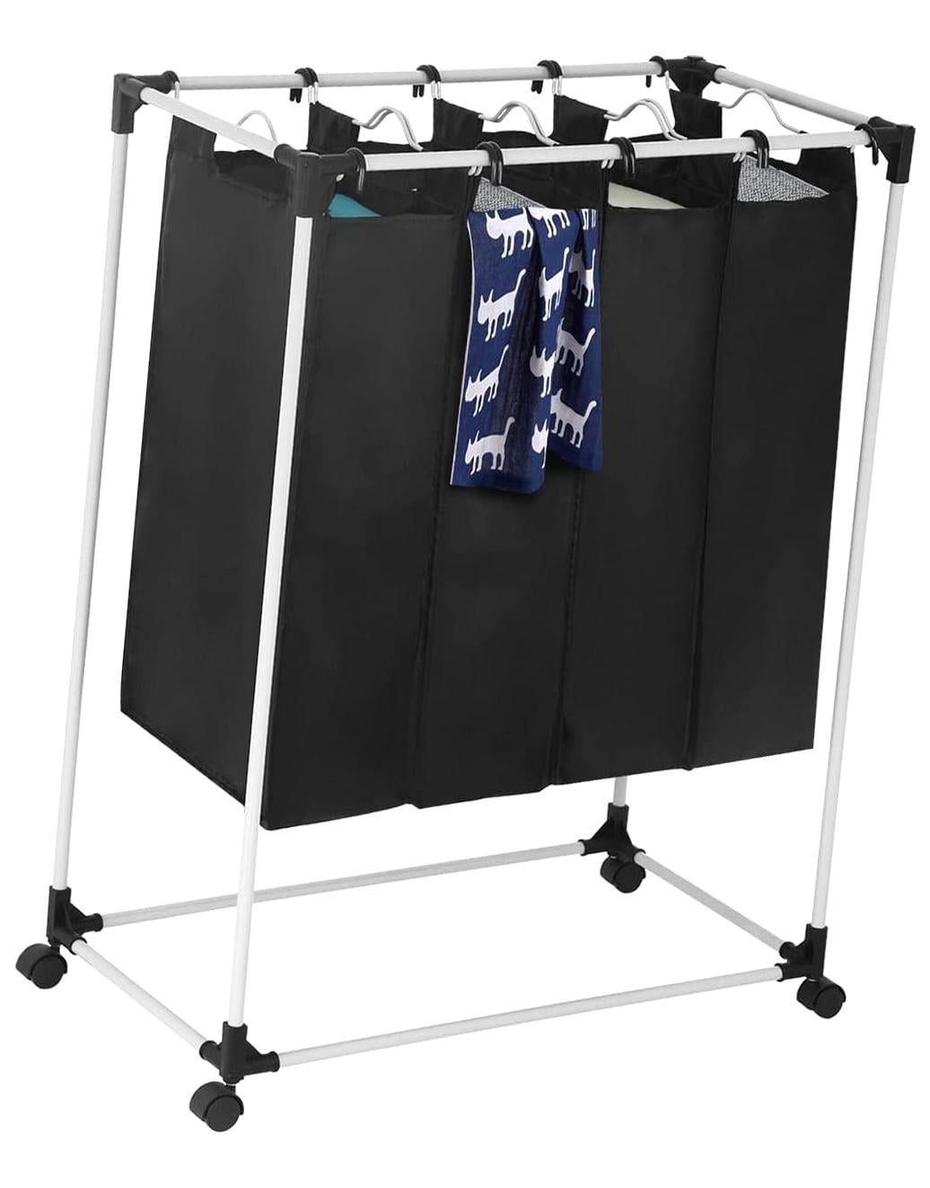 Hyjoy Laundry Organizer,Mobile Laundry Container 4-Pouch Laundry ...