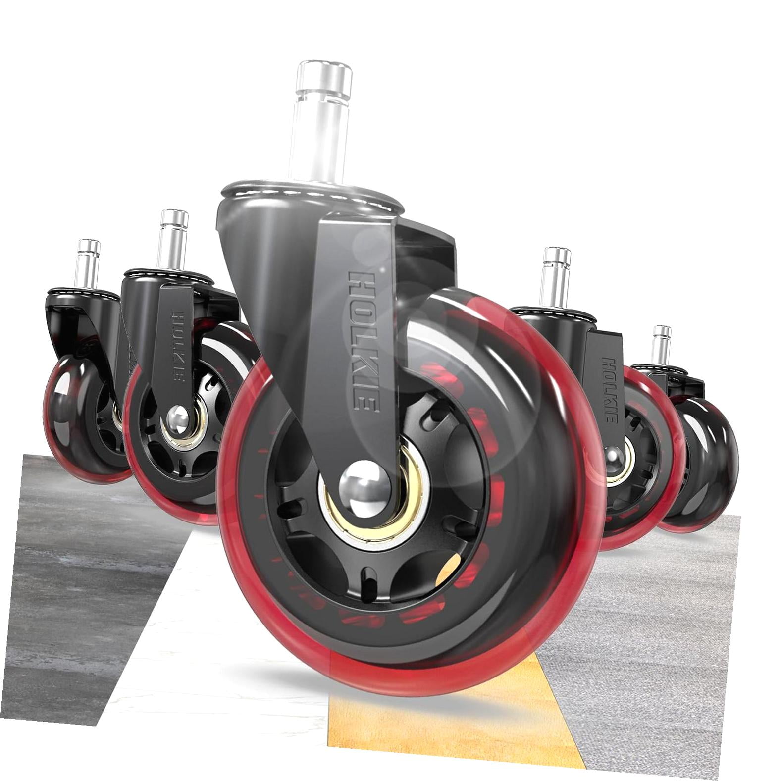 Hyjoy Office Chair Wheels Caster Alternative 11x22mm Red 3 Inch Desk