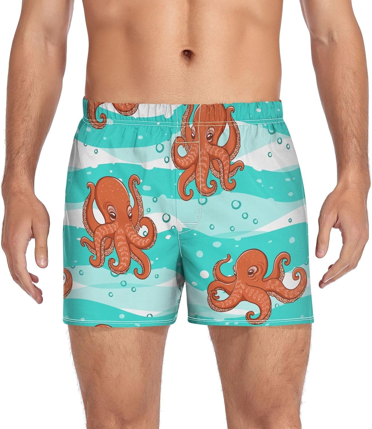 Hyjoy Orange Octopuses Underwear Man Men's Boxer Briefs Soft
