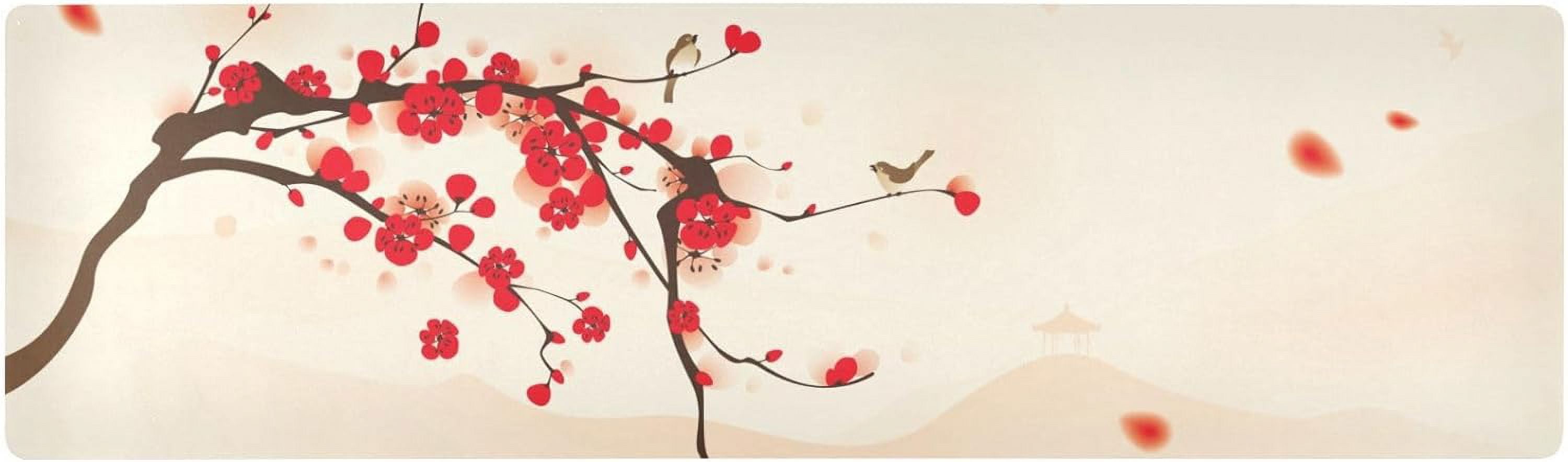 Hyjoy Oriental Style Painting Plum Blossom Spring Heat Resistant Table