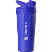 VOLTRX ChillMix Shaker Bottle Insulated Stainless Steel - USB C Rechargeable Electric Protein Shake Mixer, Shaker Cups for Protein Shakes and Meal Replacement, Electric Blue, 16 oz