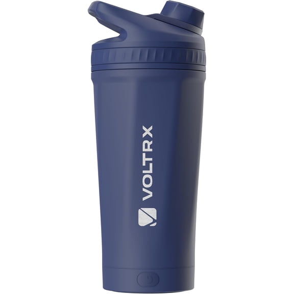VOLTRX ChillMix Shaker Bottle Insulated Stainless Steel - USB C Rechargeable Electric Protein Shake Mixer, Shaker Cups for Protein Shakes and Meal Replacement, Midnight Navy, 16 oz