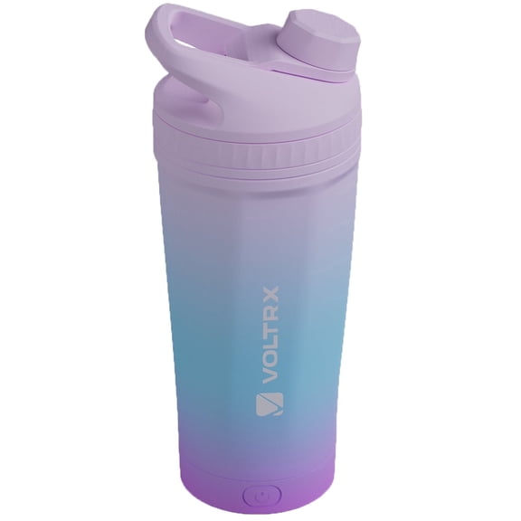 VOLTRX ChillMix Shaker Bottle Insulated Stainless Steel - USB C Rechargeable Electric Protein Shake Mixer, Shaker Cups for Protein Shakes and Meal Replacement, Aurora Fade, 16 oz