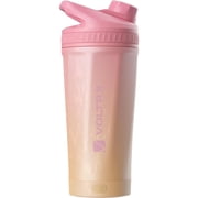 VOLTRX ChillMix Shaker Bottle Insulated Stainless Steel - USB C Rechargeable Electric Protein Shake Mixer, Shaker Cups for Protein Shakes and Meal Replacement, Sunset Rose, 16 oz