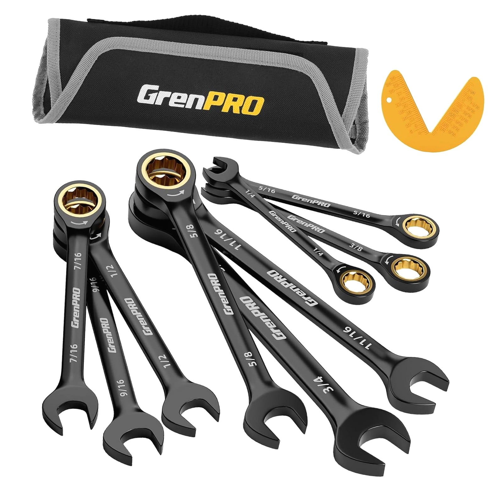 Hyjoy Ratchet Set, SAE Combination Wrench Sets, 10-Piece 1/4
