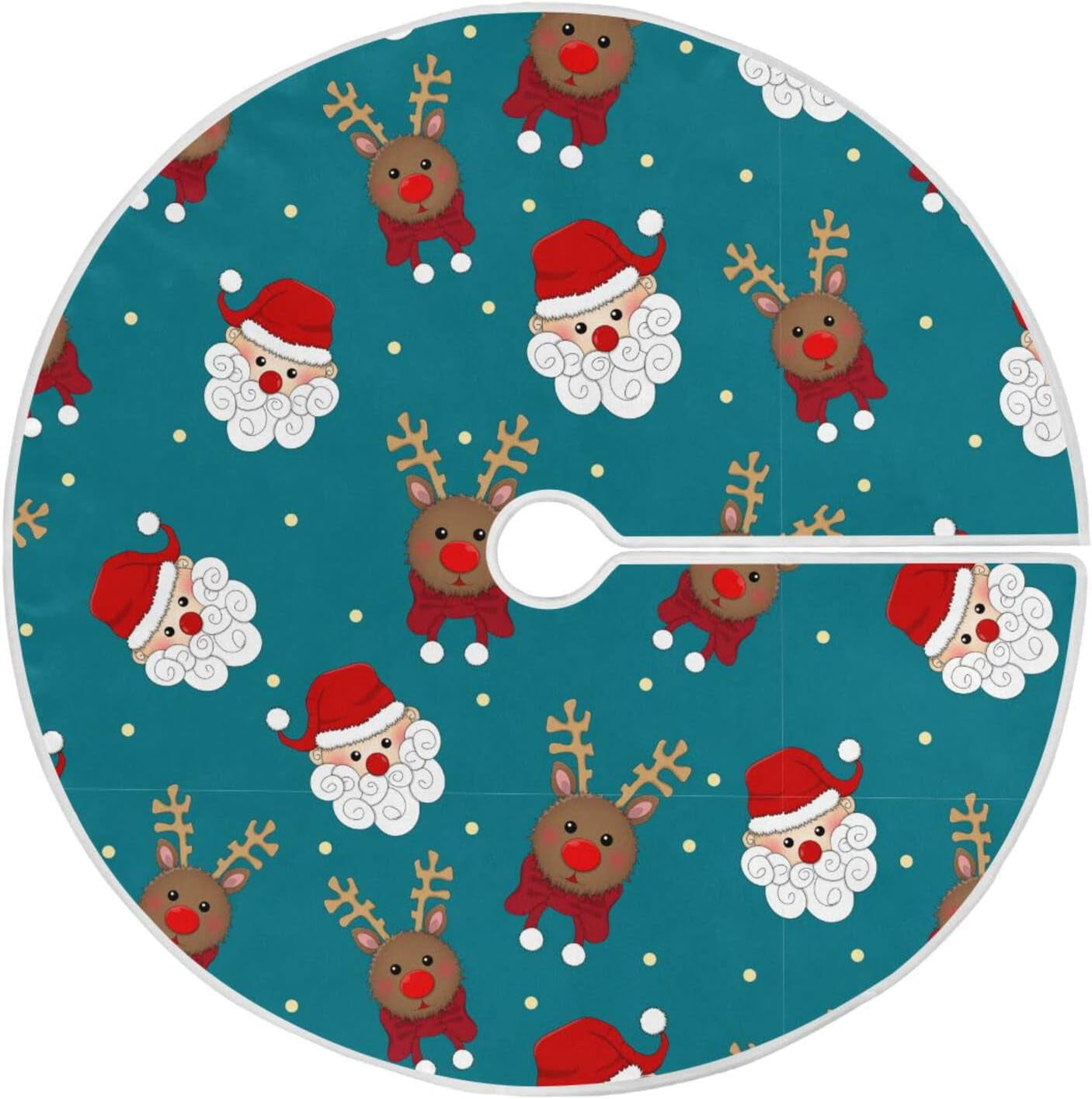 Hyjoy Santa Claus Reindeer Tree Skirts for Festive Holiday Party