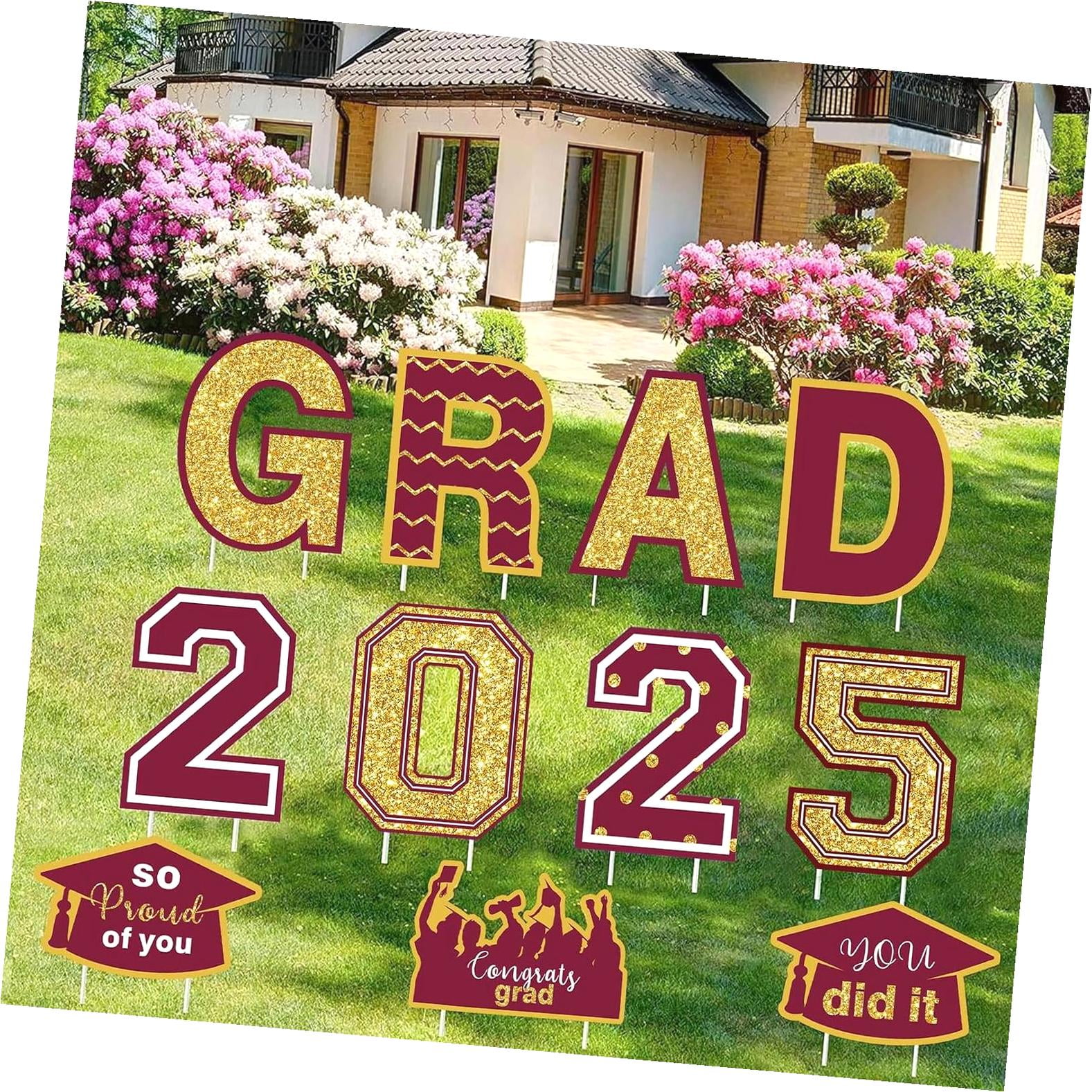 Hyjoy Set of 11 Graduation Yard Sign Decorations Congrats Grad ...