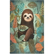 Hyjoy Sloth Kitchen Towels, 18 x 28 Inch Super Soft and Absorbent Dish Cloths for Washing Dishes, 4 Pack Reusable Multi-Purpose Microfiber Hand Towels for Kitchen