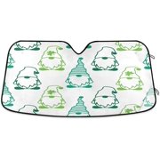 Hyjoy St Patricks Day Gnomes Front Windshield Sun Shade, Foldable Auto Sunshade Blocks UV Rays Keeps Vehicle Cool Sun Visor Protector for Car- 55 x 27.6 in Nice Gifts