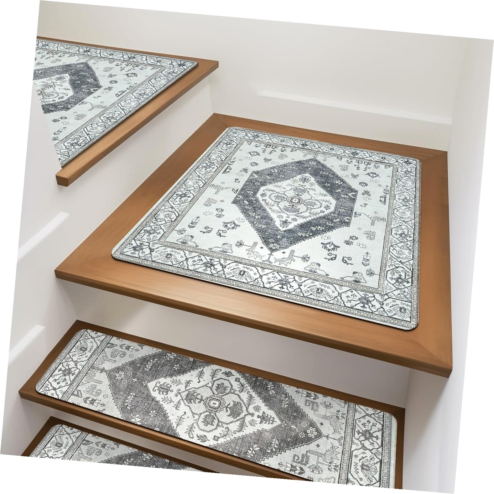 Hyjoy Stair Treads for Wooden Steps Landing Mat Stair Rug with Rubber ...