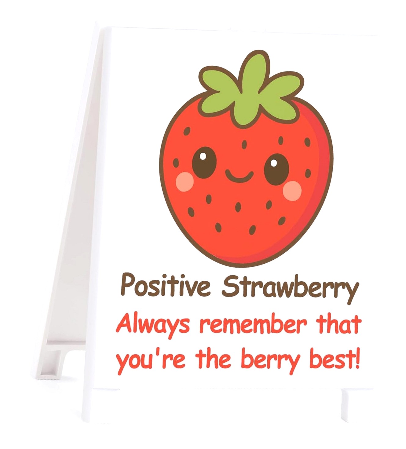 Hyjoy Strawberry Office Decor Graduation Positive Strawberry Desk Sign ...