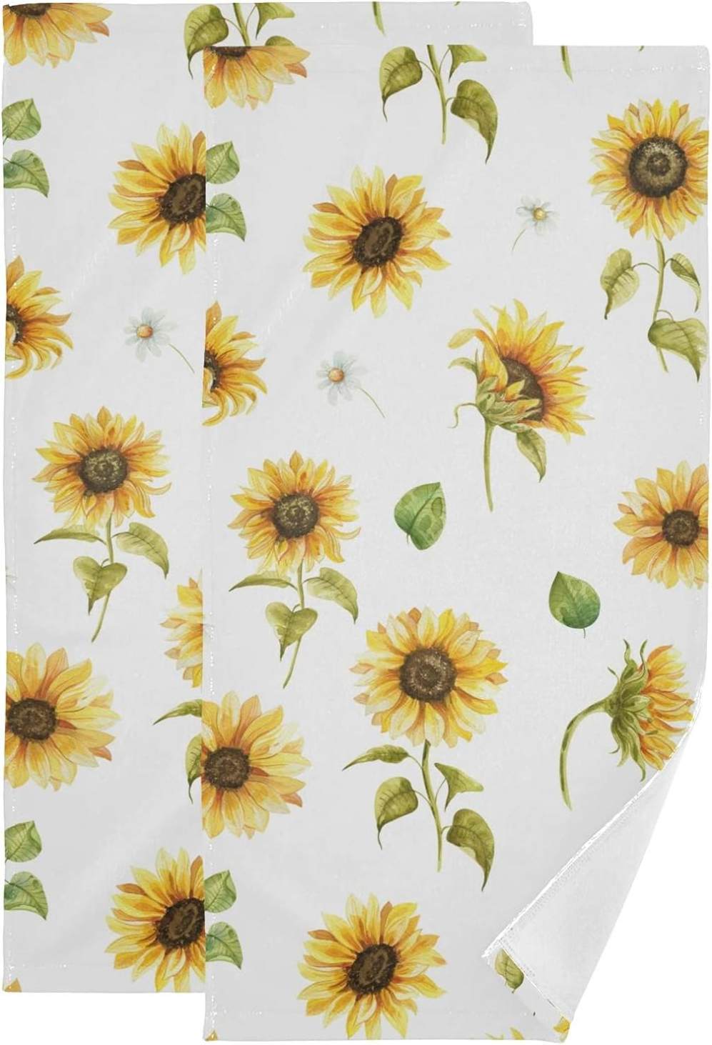 Hyjoy Sunflower Soft Hand Towels 2Piece Absorbent Bath Towel