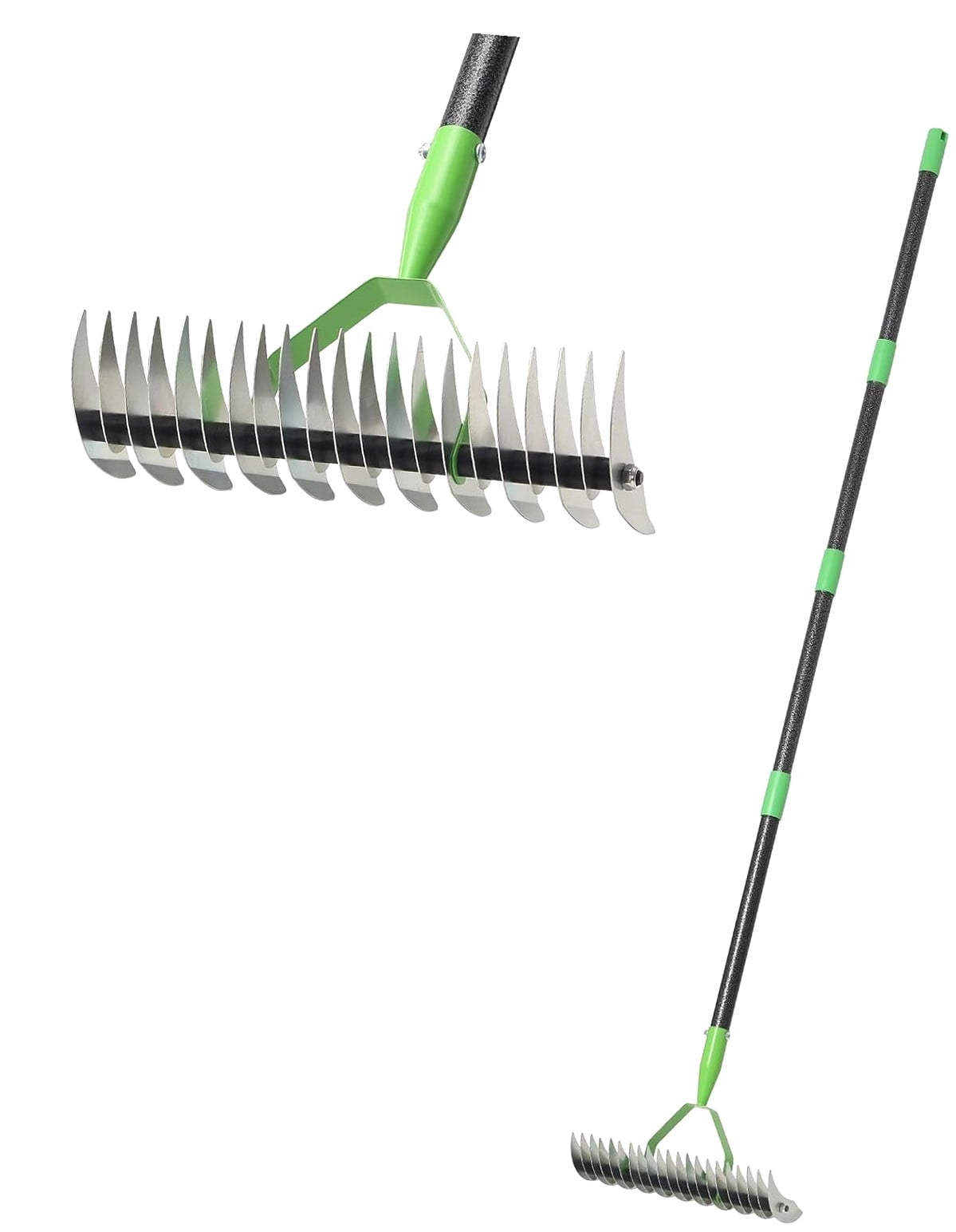 Hyjoy Thatch Rake, Steel Dethatcher Rake with 72 inch Handle, Ergonomic ...