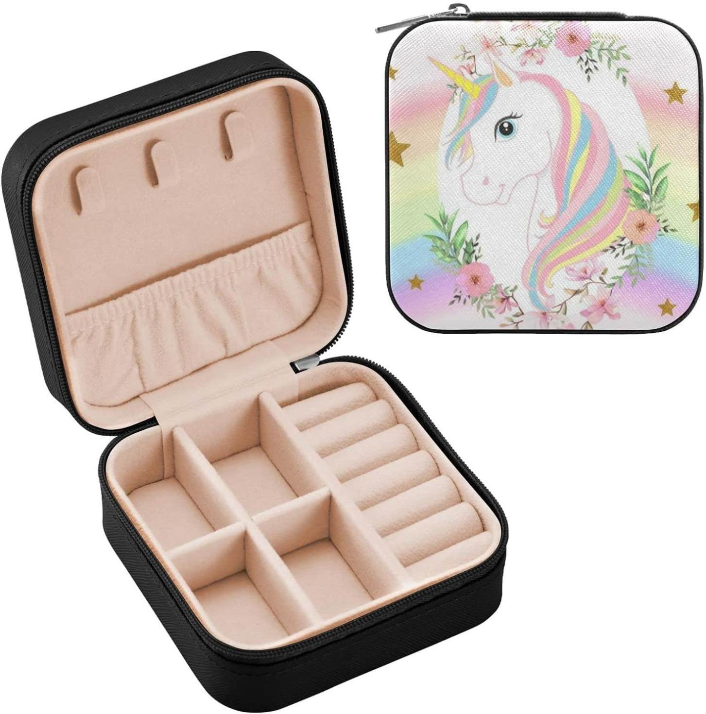 SYJBUH Travel Jewelry Box, PU Leather Small Jewelry Organizer for Women  Girls, Double Layer Portable Mini Travel Case Display Storage Holder Boxes  for Stud Earrings, Rings, Necklaces, Bracelets : Amazon.in: Jewellery