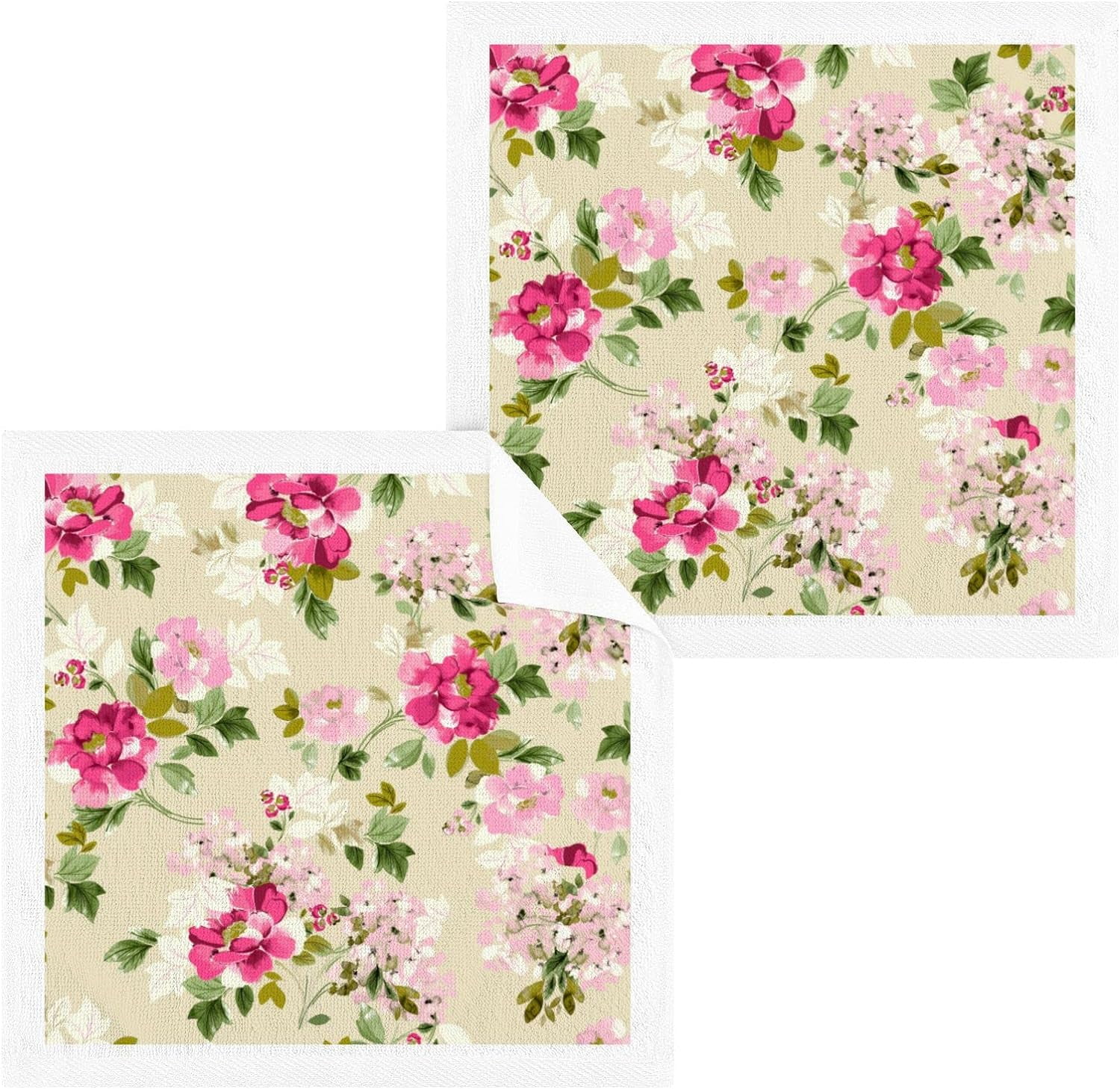Hyjoy Violet Roses Wash Cloths 4 Pack - 12 x 12 Inch Super Soft ...